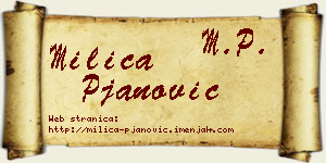Milica Pjanović vizit kartica